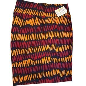 0345 LulaRoe Cassie Pencil Skirt Women Size XL Brown and Gold MLM Print …